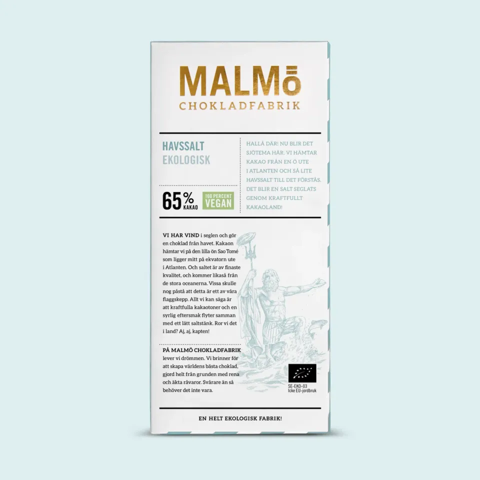Malmö Chokladfabrik Havssalt 65% pure reep 80 g zeezout