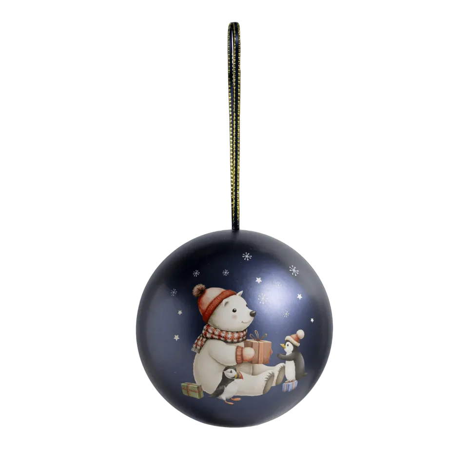 WOW Chocolao Kerstbal Blauwe Beer truffelpops cadeau
