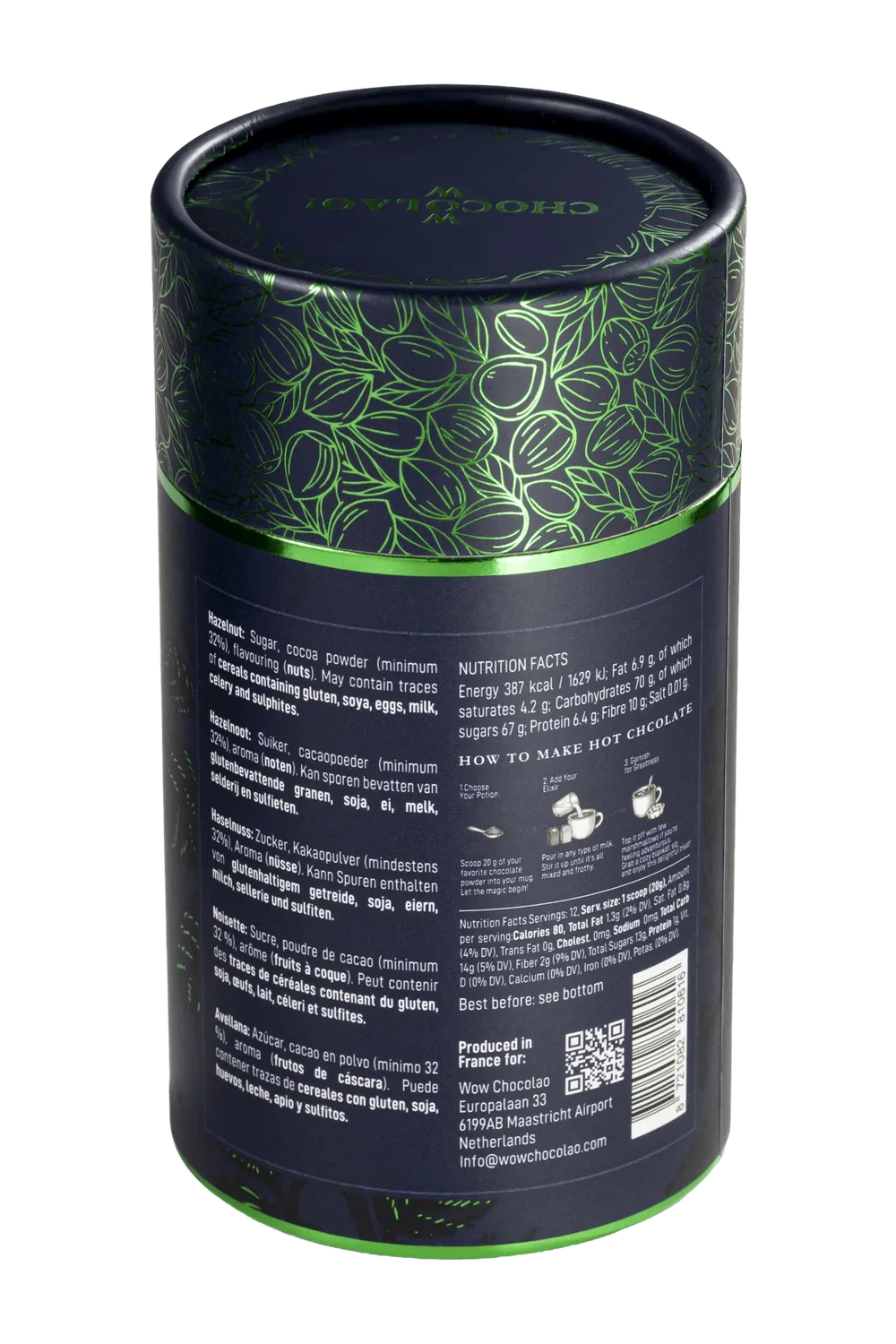 WOW Chocolao Hazelnoot warme chocolademix 250g romig