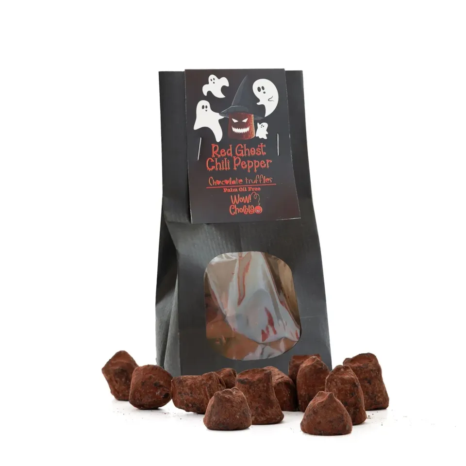 WOW Chocolao Rode Geest Chili Chocoladetruffels Zak 130g Pittig