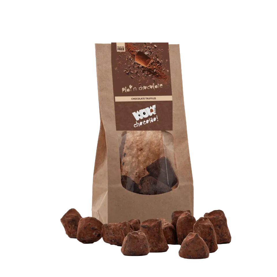 WOW Chocolao Puur Chocoladetruffels 130g Zak Klassiek