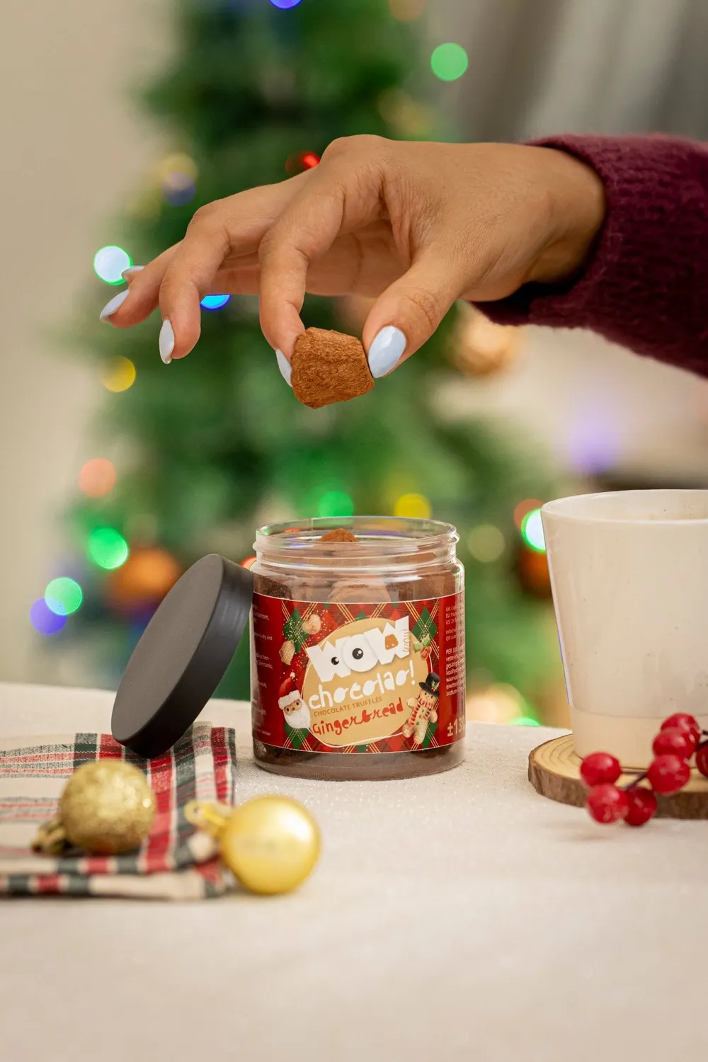 WOW Chocolao Gemberkoek kerst truffels 130g cadeaupot