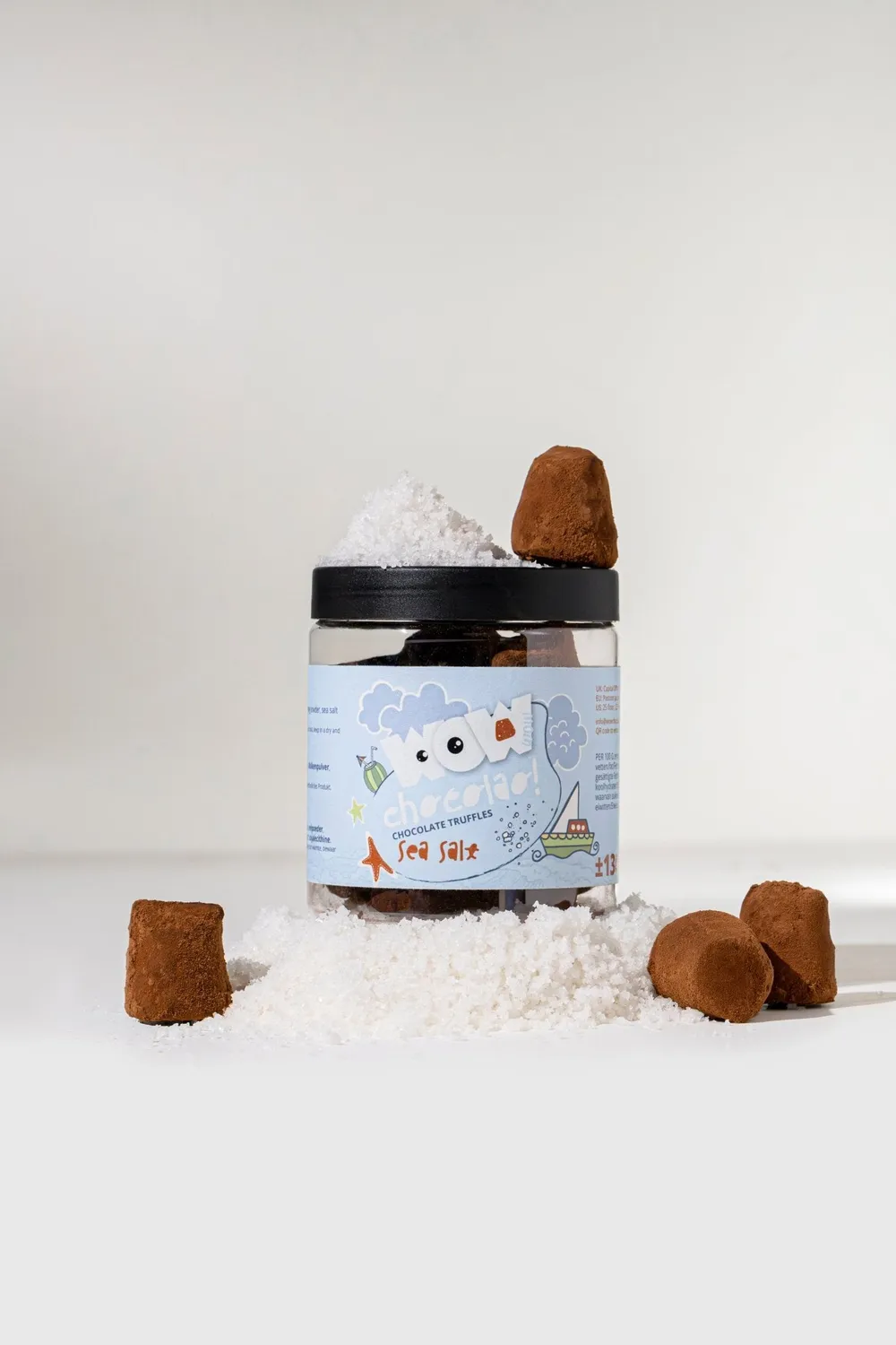 WOW Chocolao Chocoladetruffels Zeezout geschenkpot 130g zout-zoet