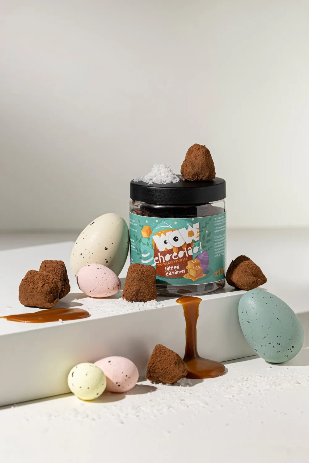 WOW Chocolao Gezouten Karamel Truffels 130g Paaspot