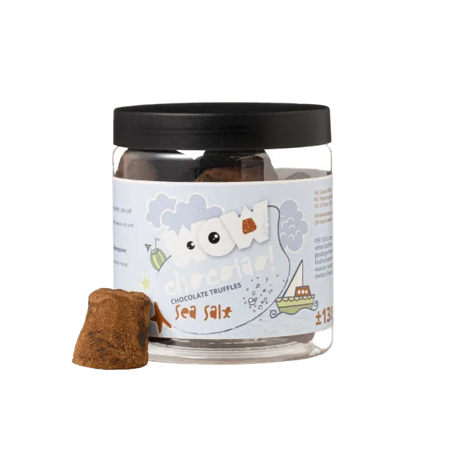 WOW Chocolao Chocoladetruffels Zeezout geschenkpot 130g zout-zoet
