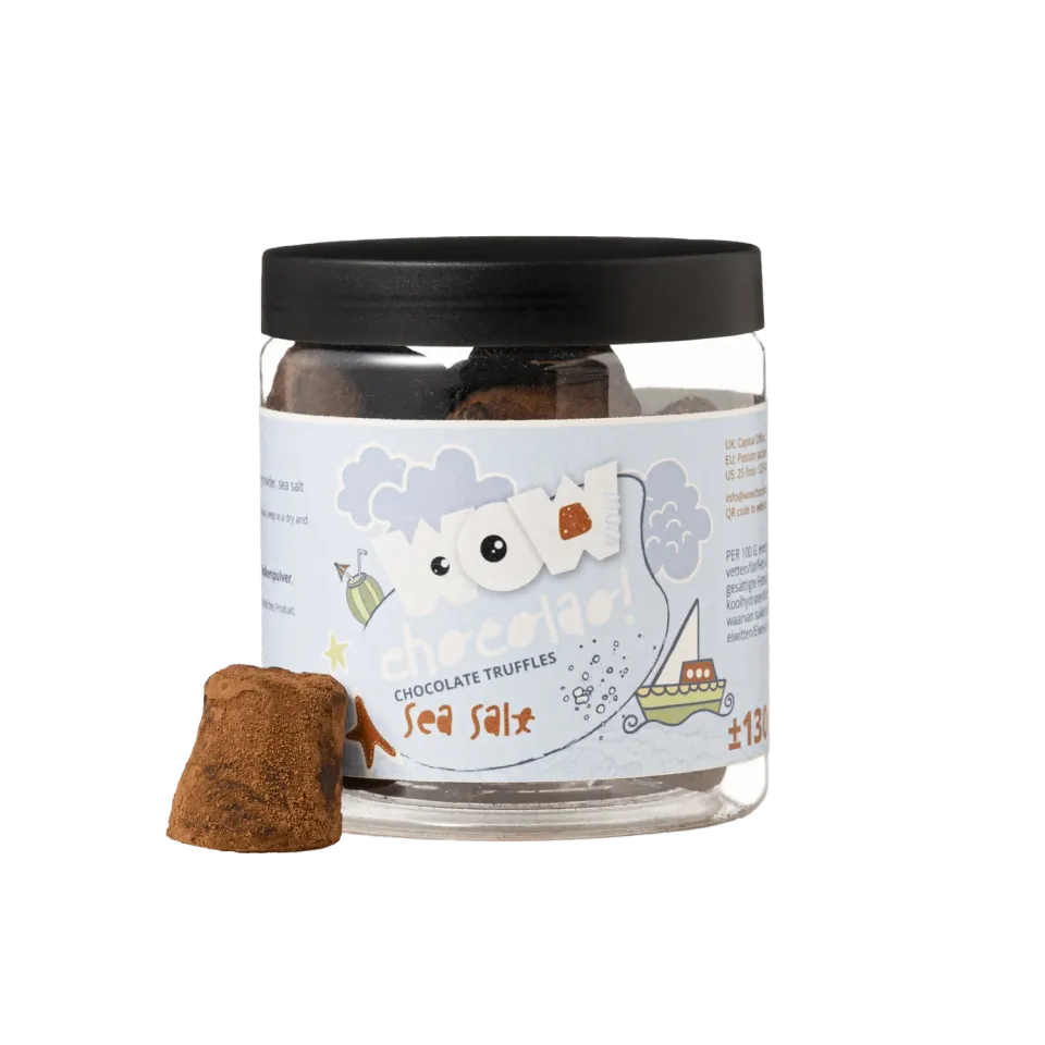 WOW Chocolao Chocoladetruffels Zeezout geschenkpot 130g zout-zoet