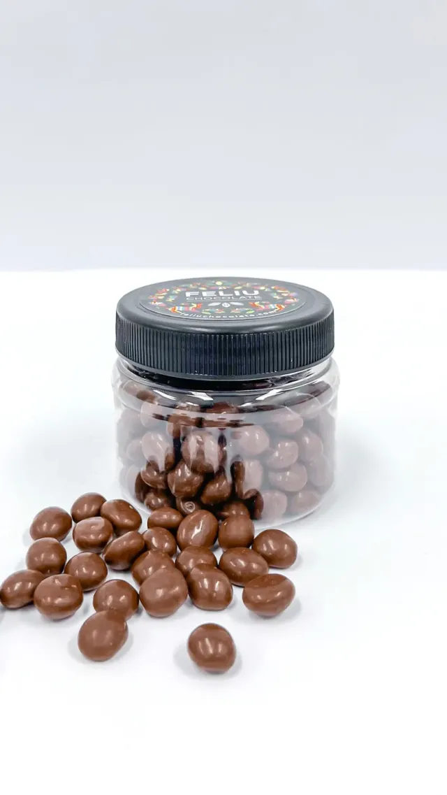 Feliu Chocolate Café melkchocolade koffiebonen 90g pot