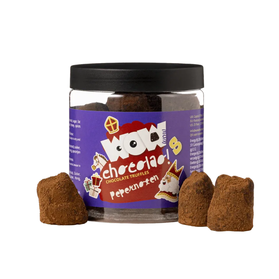 WOW Chocolao Pepernoten chocoladetruffels 130g krokant