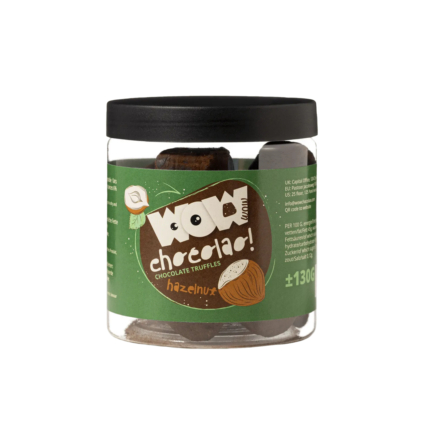 WOW Chocolao Hazelnoot Truffels Cadeaupot 130g Geroosterd