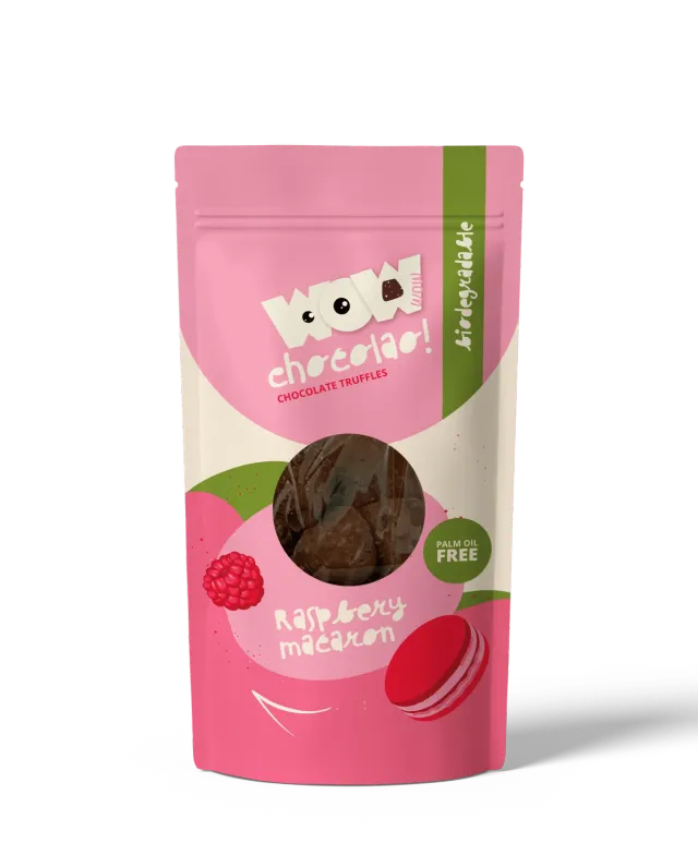 WOW Chocolao Frambozen Macaron Chocoladetruffels Zak 200g Zoet