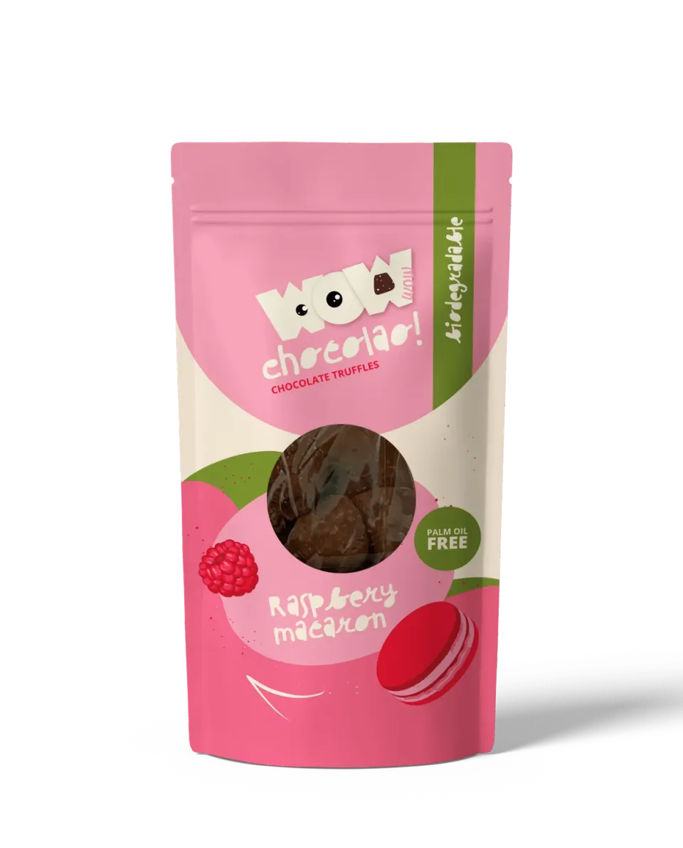 WOW Chocolao Frambozen Macaron Chocoladetruffels Zak 200g Zoet