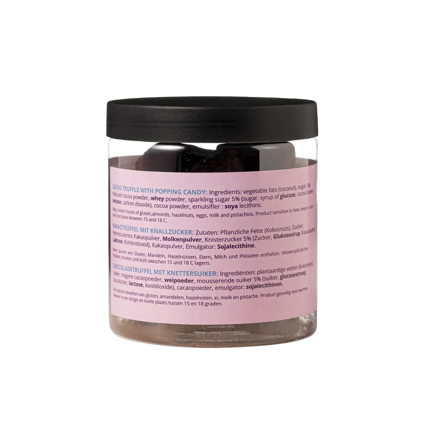 WOW Chocolao Bruisende Suiker chocoladetruffels 130g pot knetter