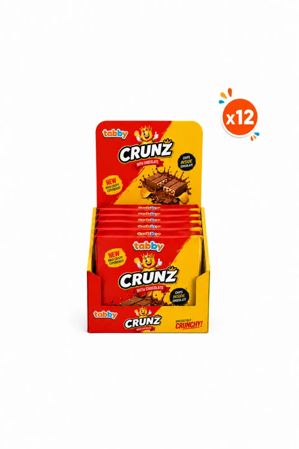 Tabby Crunz Crunchy chocolade 90g x12 krokant