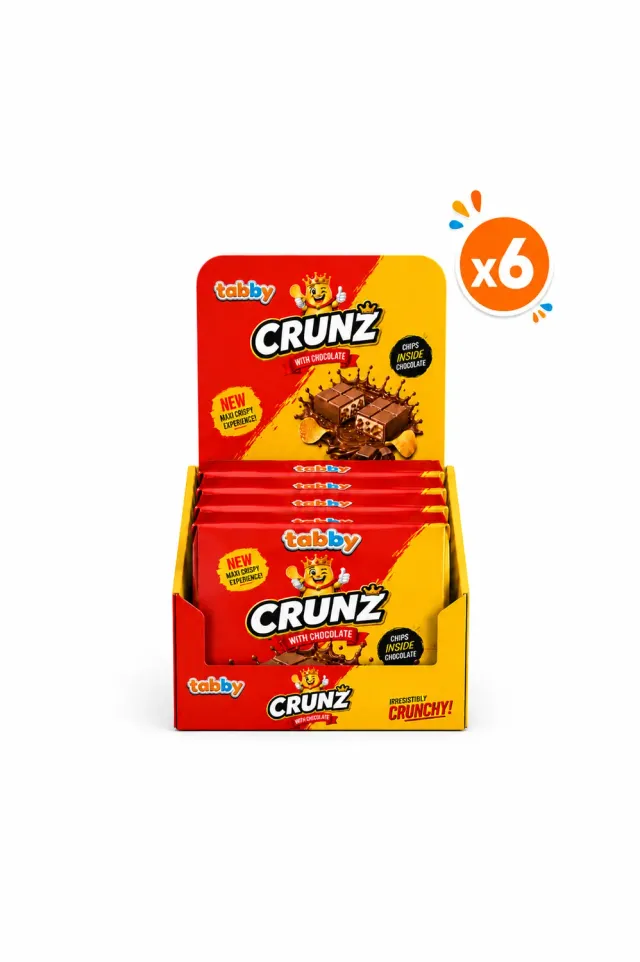 Tabby Crunz Crunchy chocolade 90g x6 krokant