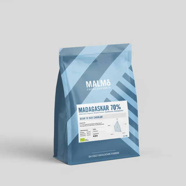 Malmö Chokladfabrik Madagaskar 70% pure couverture 2,5 kg vegan