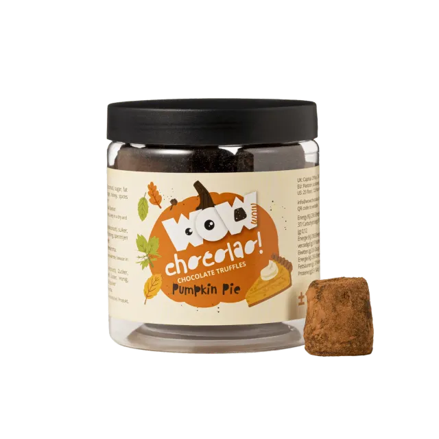WOW Chocolao Pompoentaart truffels pot 130g herfstkruiden