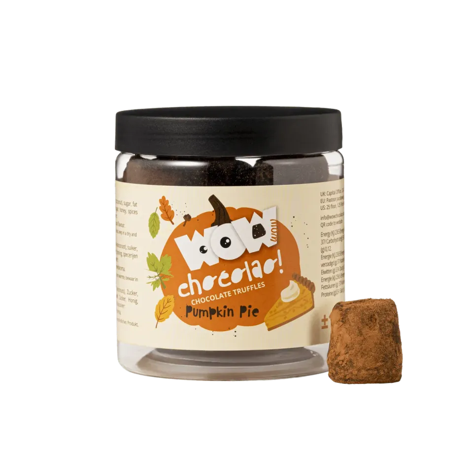 WOW Chocolao Pompoentaart truffels pot 130g herfstkruiden