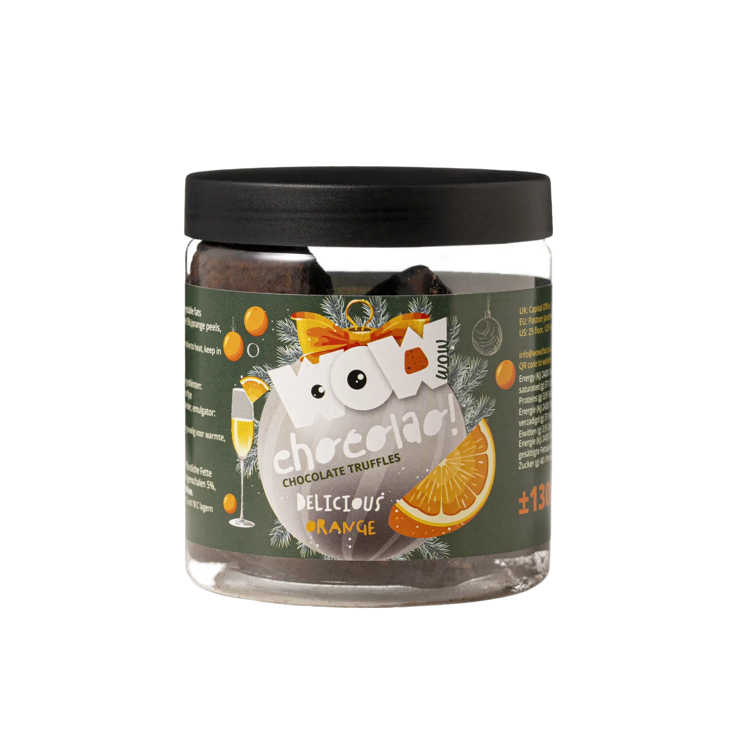 WOW Chocolao Sinaasappel truffels kerst pot 130g citrus