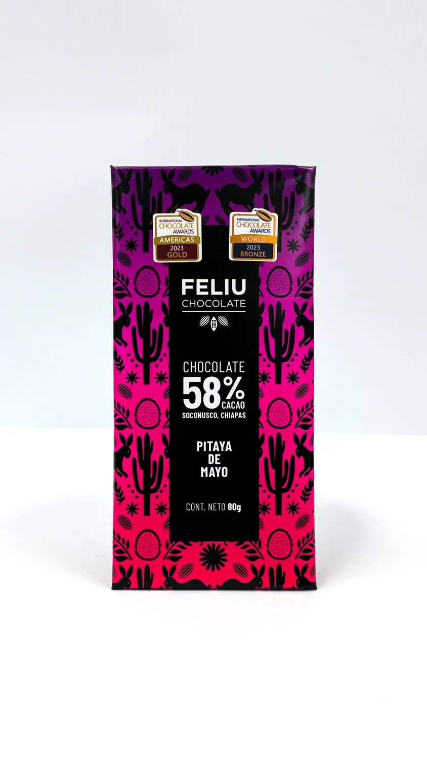 Feliu Chocolate Pitaya 58% reep puur 80g fruit