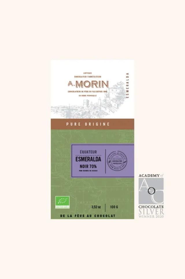 Chocolaterie Morin Equateur Esmeralda 70% chocoladereep 100g puur bio