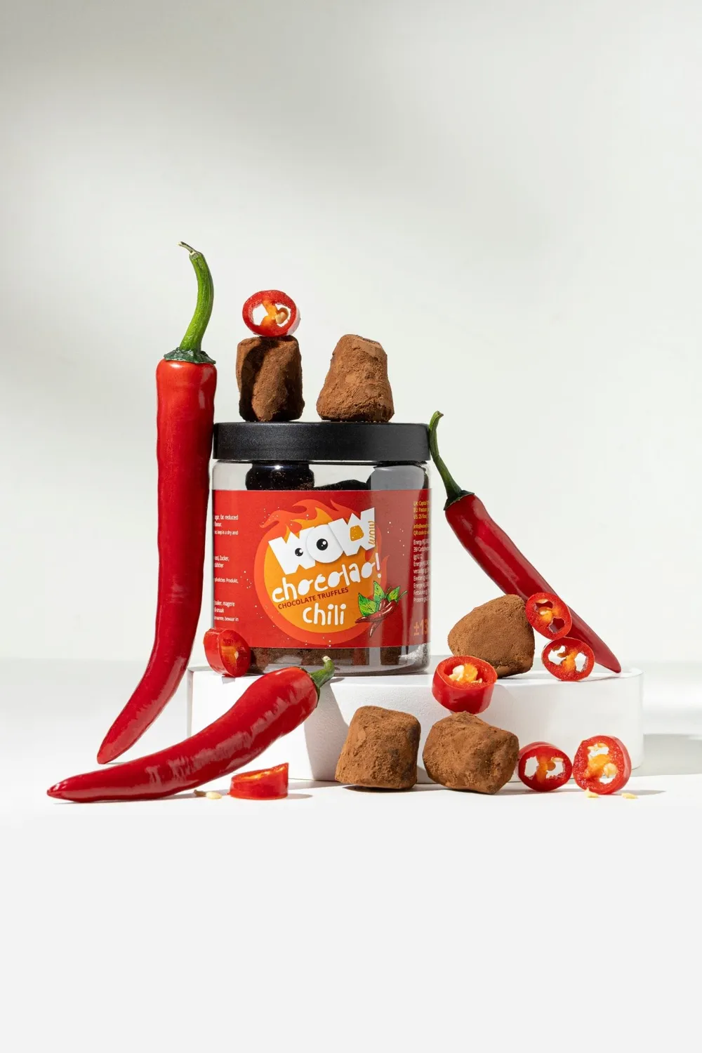 WOW Chocolao Chili chocoladetruffels 130g pittig pot