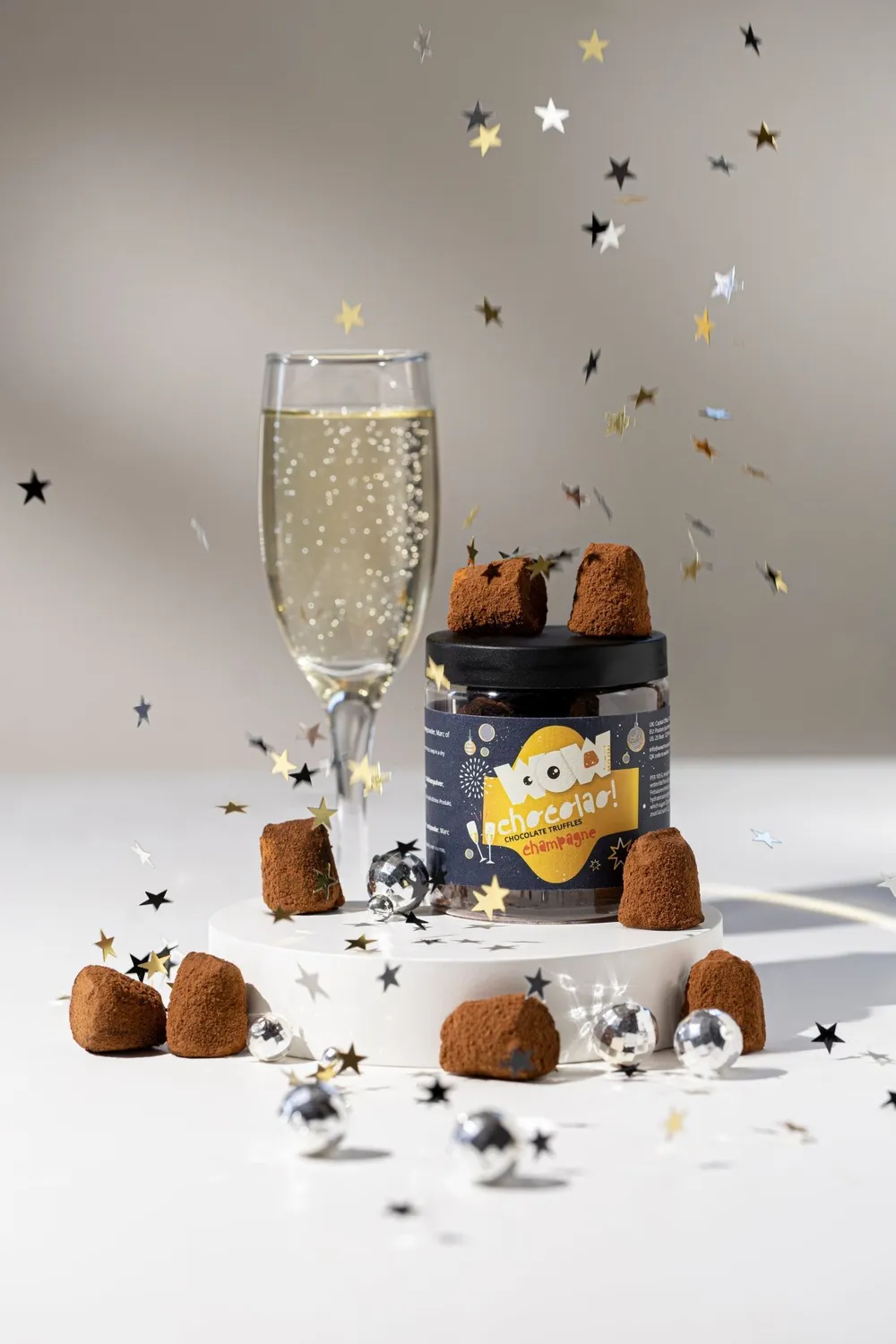 WOW Chocolao Champagne Chocoladetruffels 130g Pot Feest