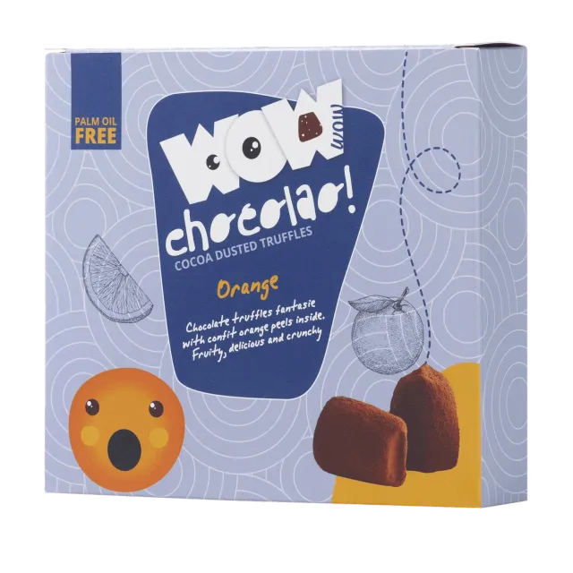 WOW Chocolao Confit Orange truffels XL doos 250g sinaasappelschil
