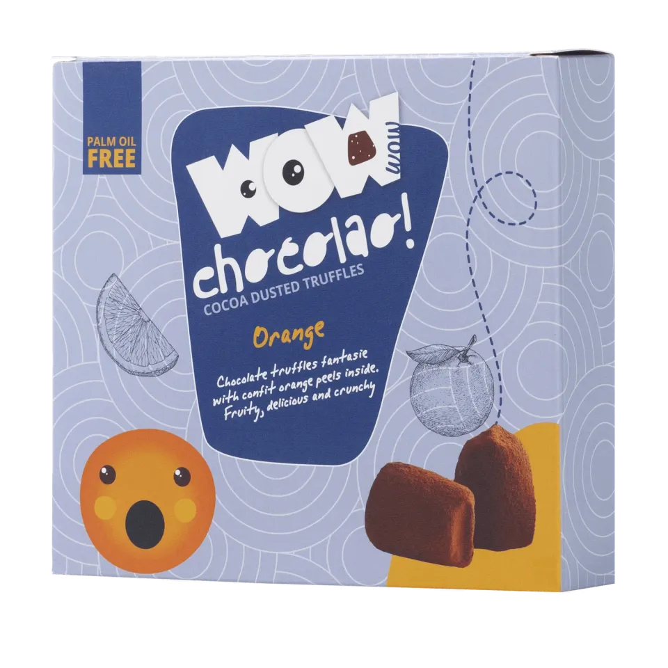 WOW Chocolao Confit Orange truffels XL doos 250g sinaasappelschil