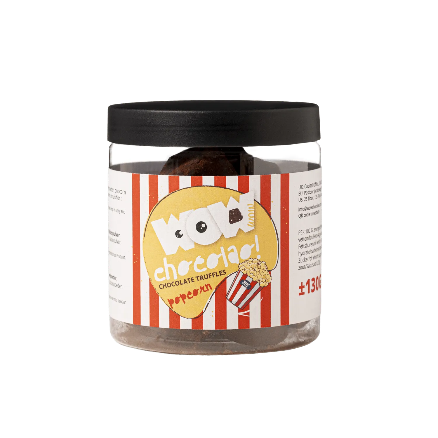WOW Chocolao Popcorn Truffels pot 130g karamel