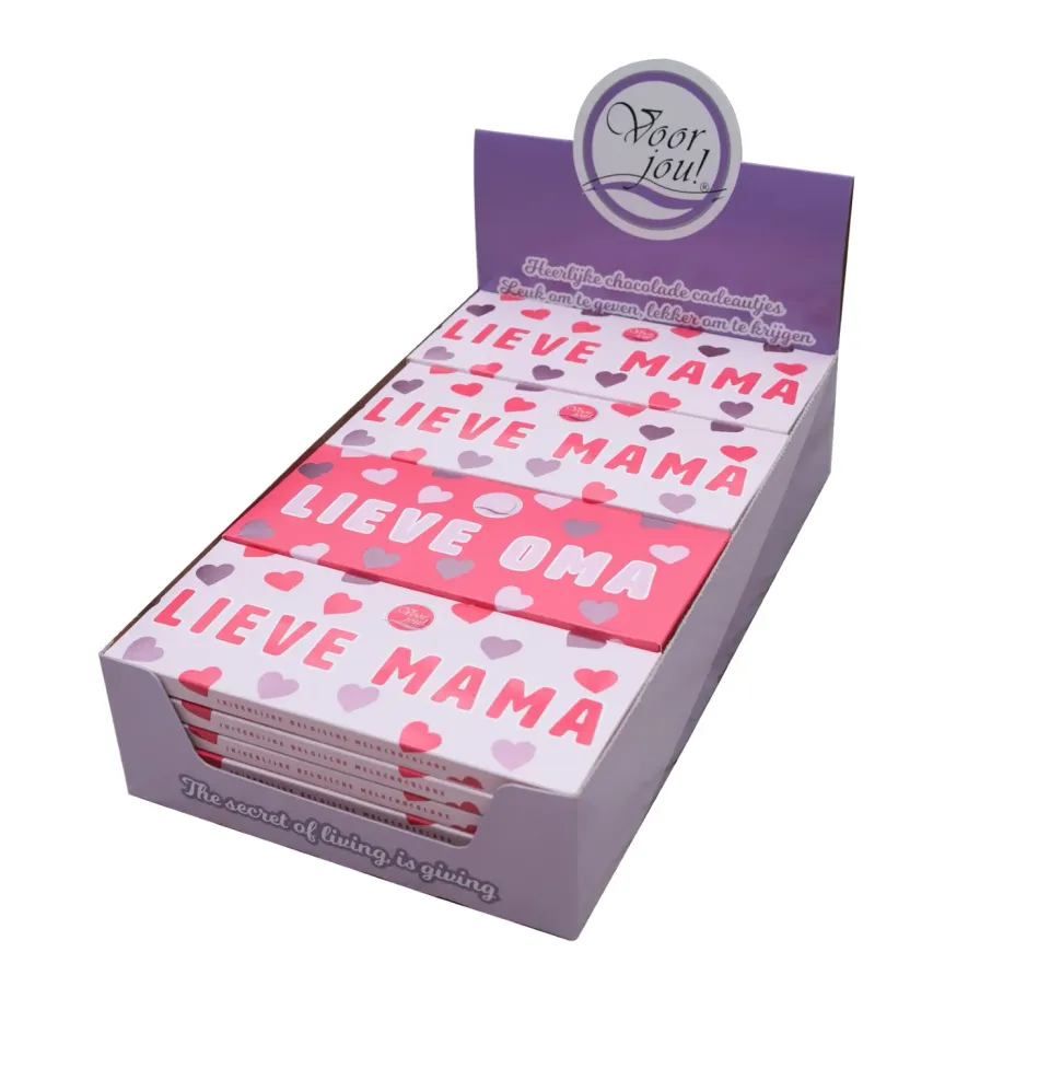 Voor jou Wensreep Moederdag display chocoladereep 24 stuks