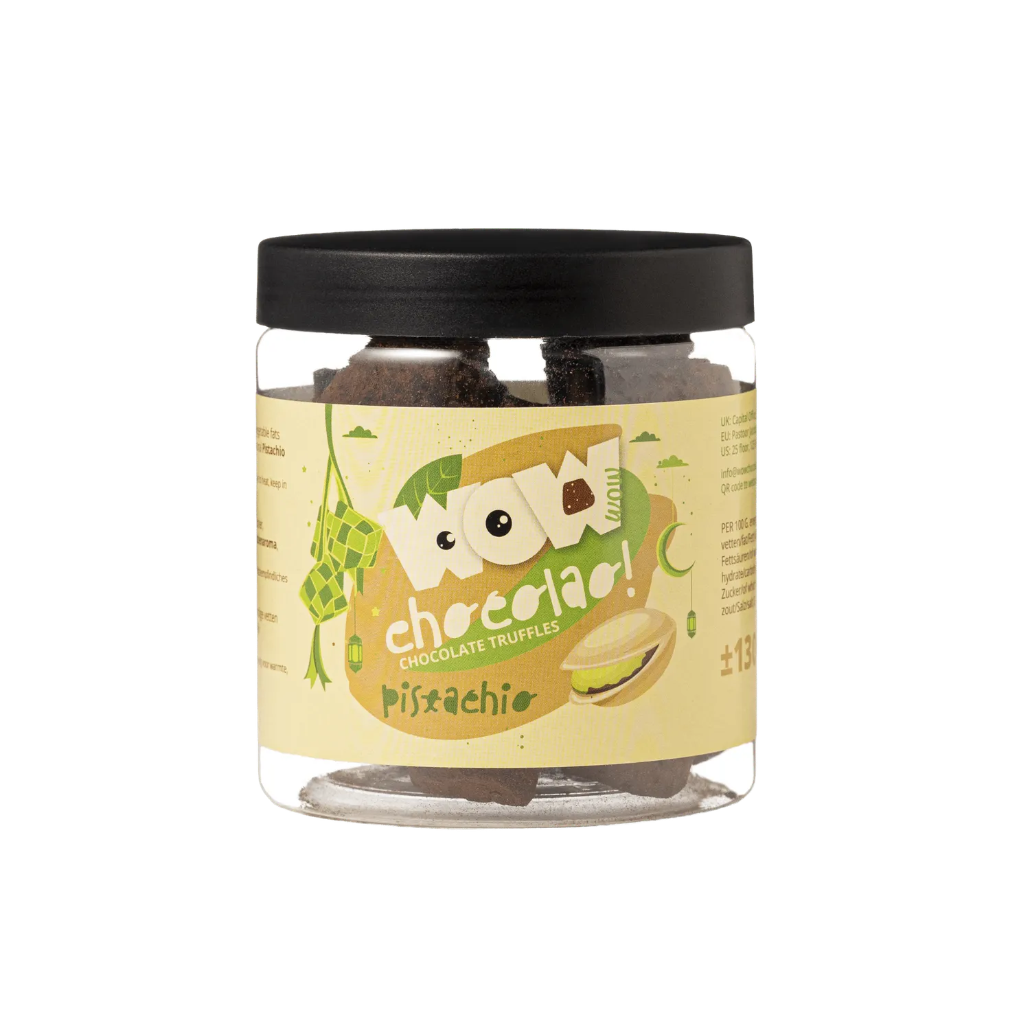 WOW Chocolao Pistache chocoladetruffels 130g nootachtig