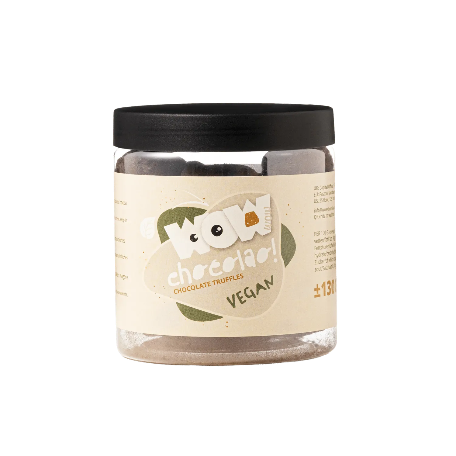 WOW Chocolao Vegan Chocoladetruffels Cadeaupot 130g zuivelvrij