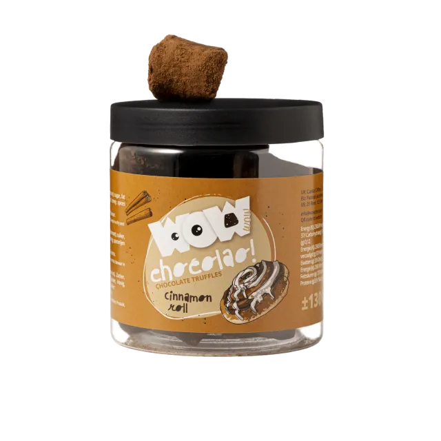 WOW Chocolao Chocoladetruffels Kaneelbroodje pot 130g kaneel