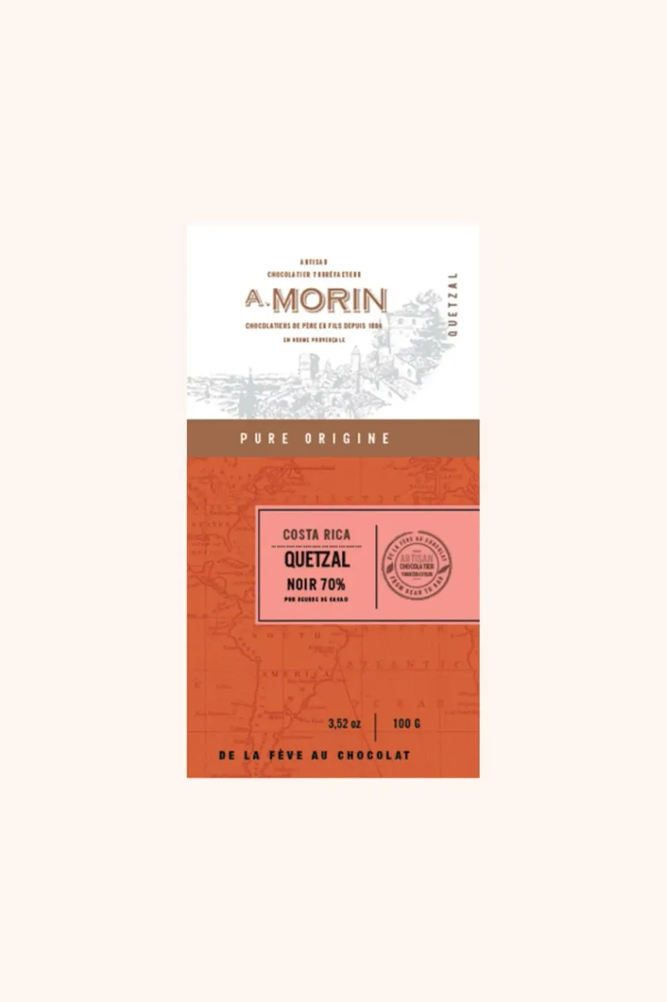Chocolaterie Morin Costa Rica Quetzal 70% chocoladereep 100g puur