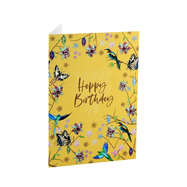Holdsworth Happy Birthday Wenskaart Geel Cacao 14,5cm
