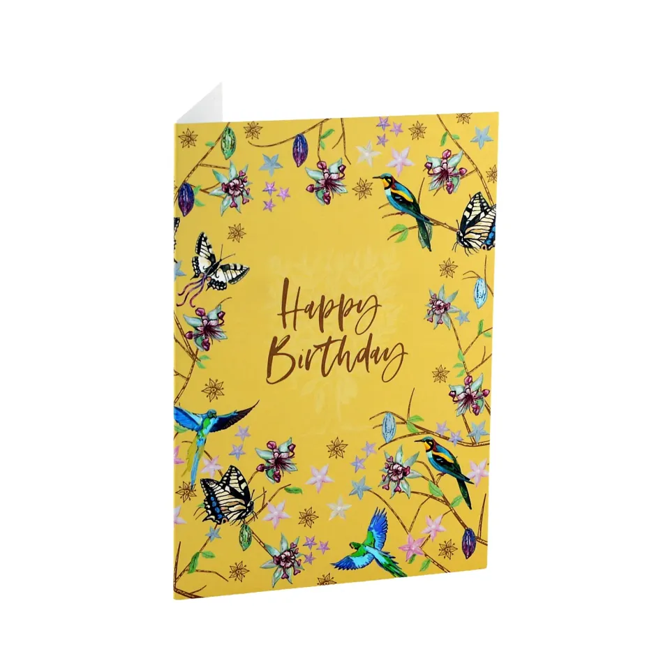 Holdsworth Happy Birthday Wenskaart Geel Cacao 14,5cm