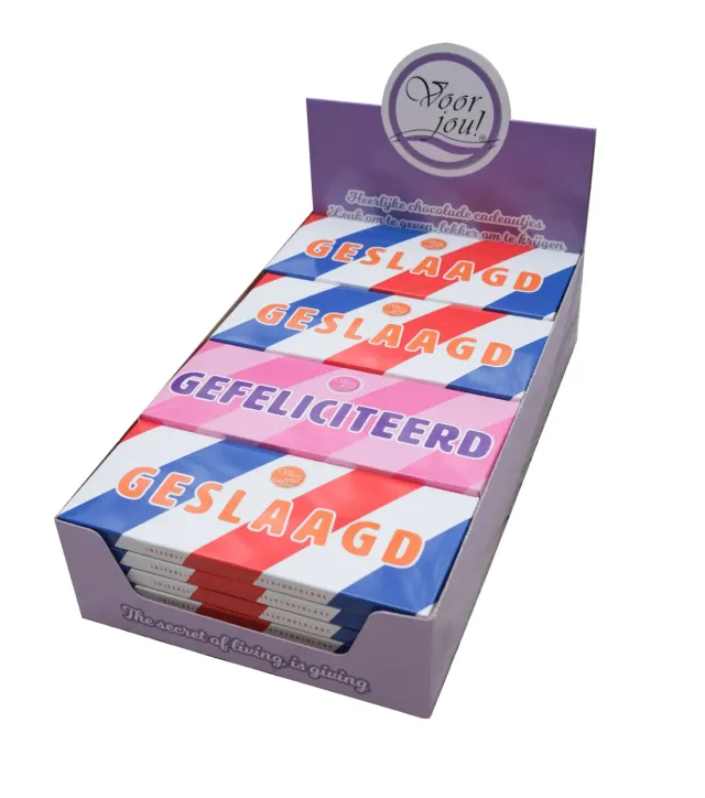 Voor jou Wensreep display Geslaagd 24 chocoladerepen