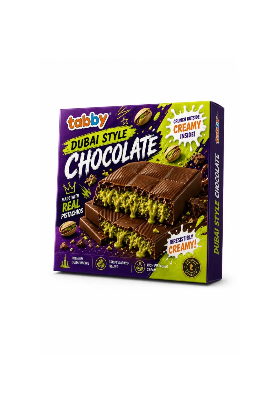 Tabby Chicken Chocolate Dubai Style chocolade 80g pistache
