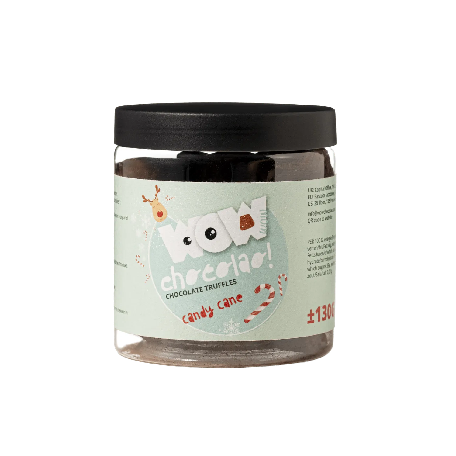 WOW Chocolao Candy Cane truffels 130g cadeaupot munt
