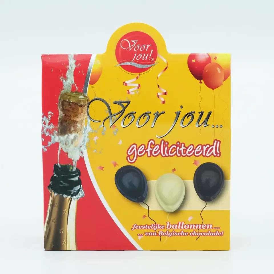 Voor Jou Gefeliciteerd chocolade ballonnen cadeau