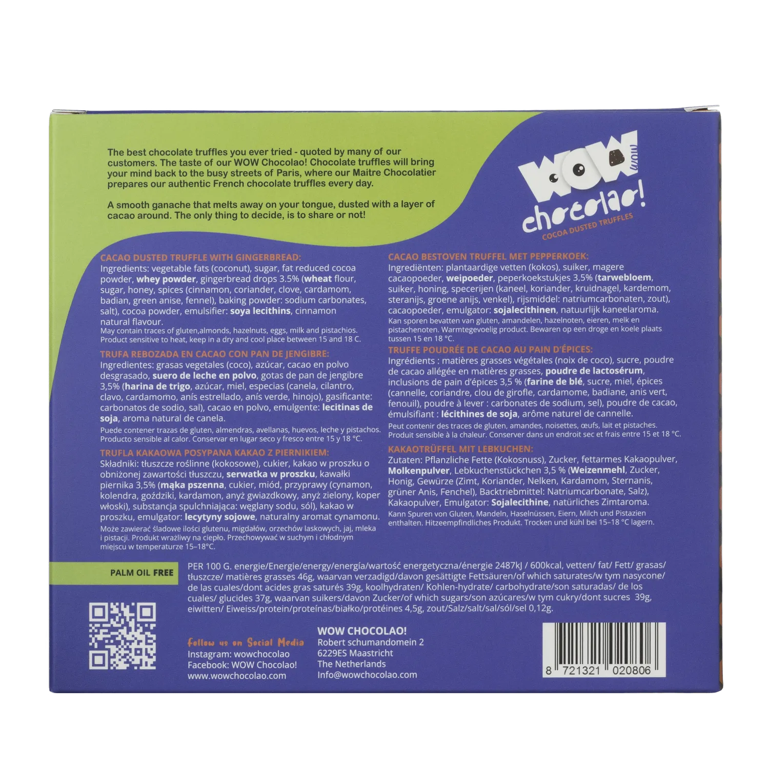 WOW Chocolao Jack The Lantern truffels 250g pompoen