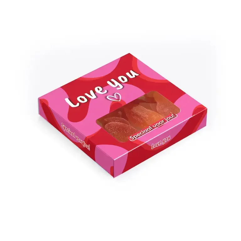 Voor jou Love you snoephartjes rood cadeau