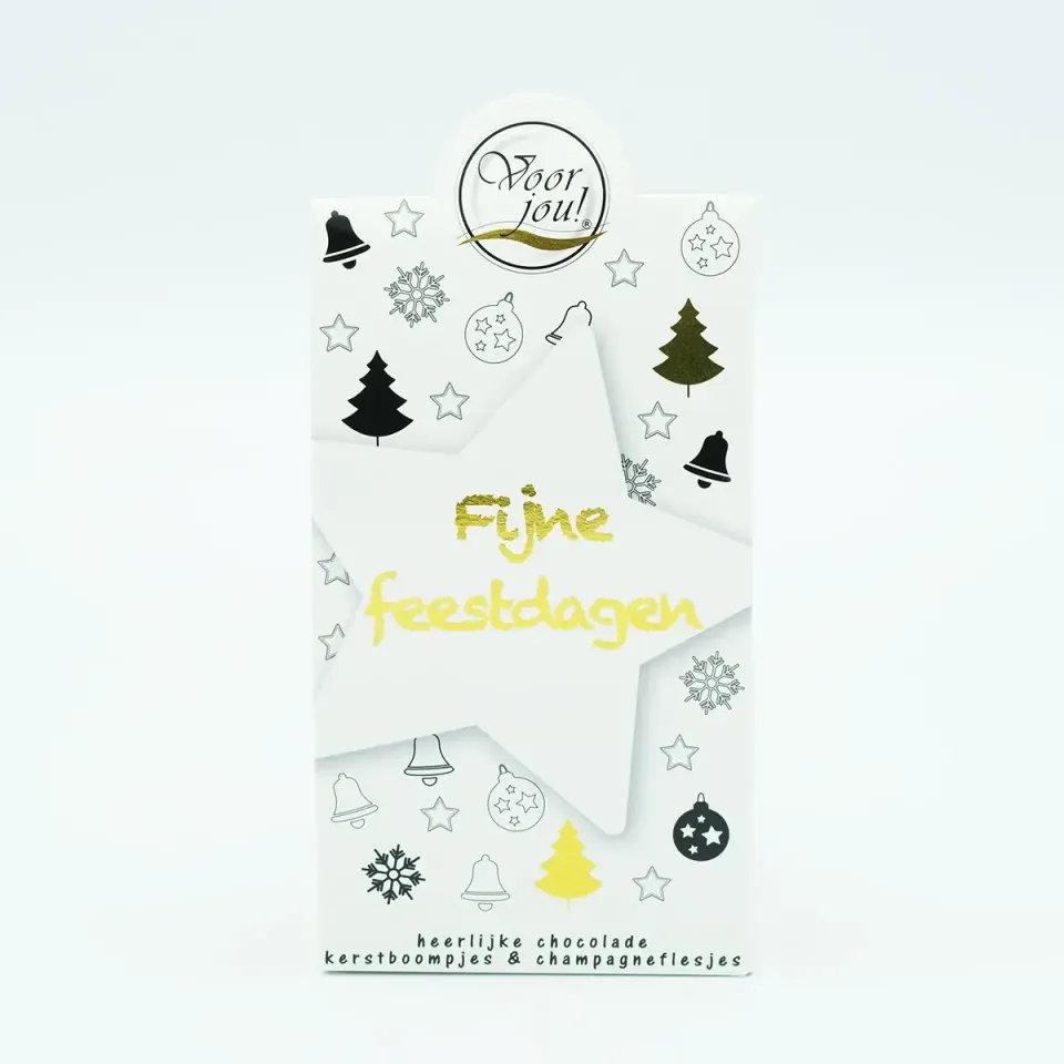 Voor jou Zwart Wit Goud Fijne feestdagen chocolade