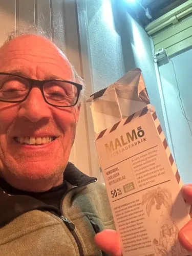 Malmö Chokladfabrik Kokosboll 50% chocoladereep 80 g vegan