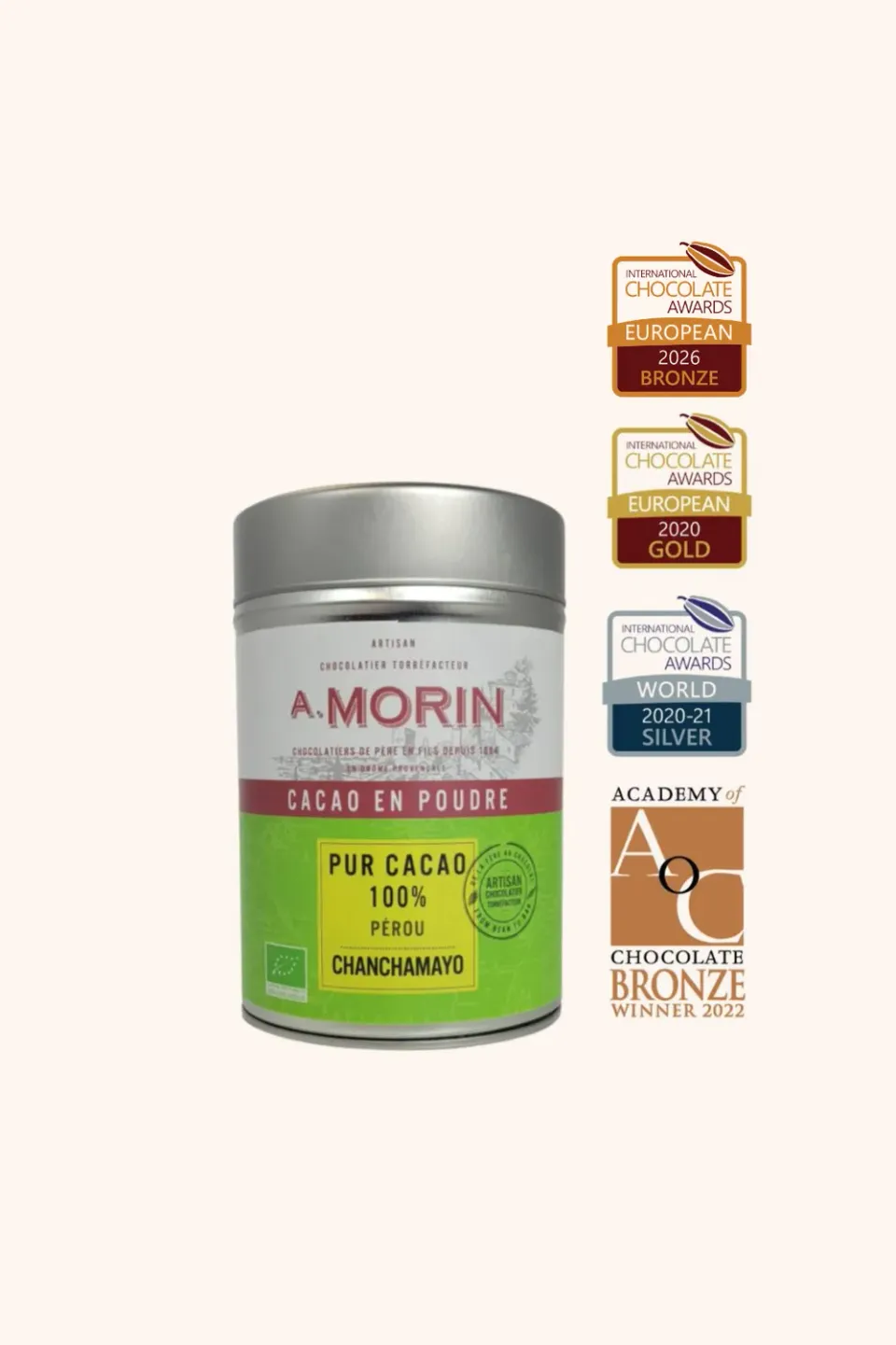Chocolaterie Morin Peru Chanchamayo cacaopoeder 200g bio