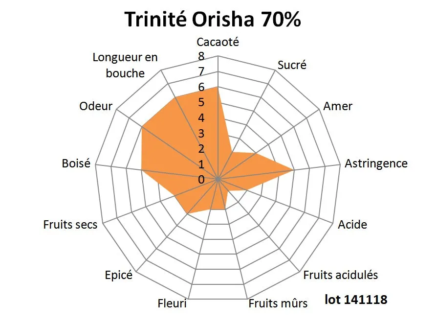 Chocolaterie Morin Trinité Orisha 70% chocoladereep 100g rokerig