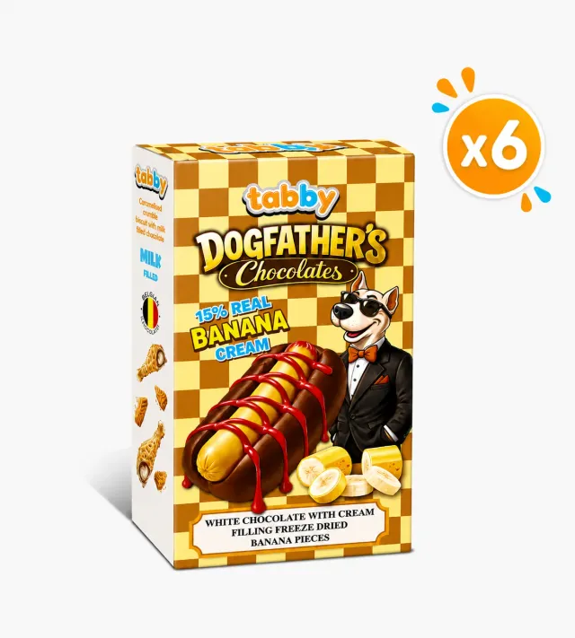 Tabby Dog Fathers Hotdog chocolade 40g x6 banaan
