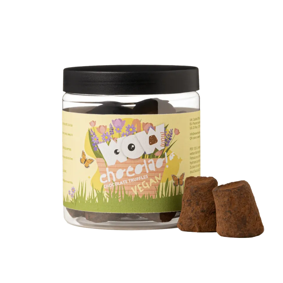 WOW Chocolao Vegan Paaseditie chocoladetruffels 130g pot