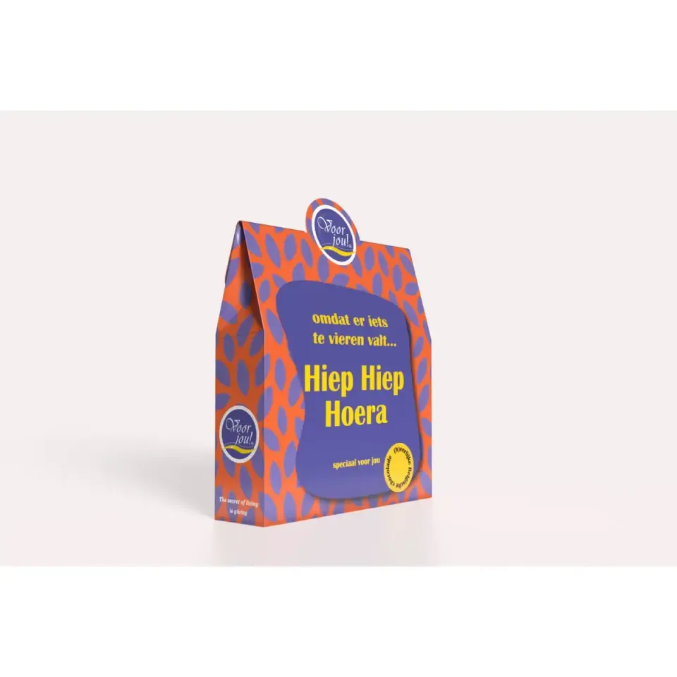 Voor jou Omdat lijn Hiep hiep hoera chocoladecadeau