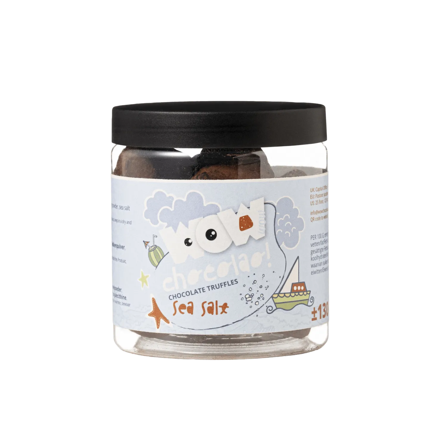 WOW Chocolao Chocoladetruffels Zeezout geschenkpot 130g zout-zoet
